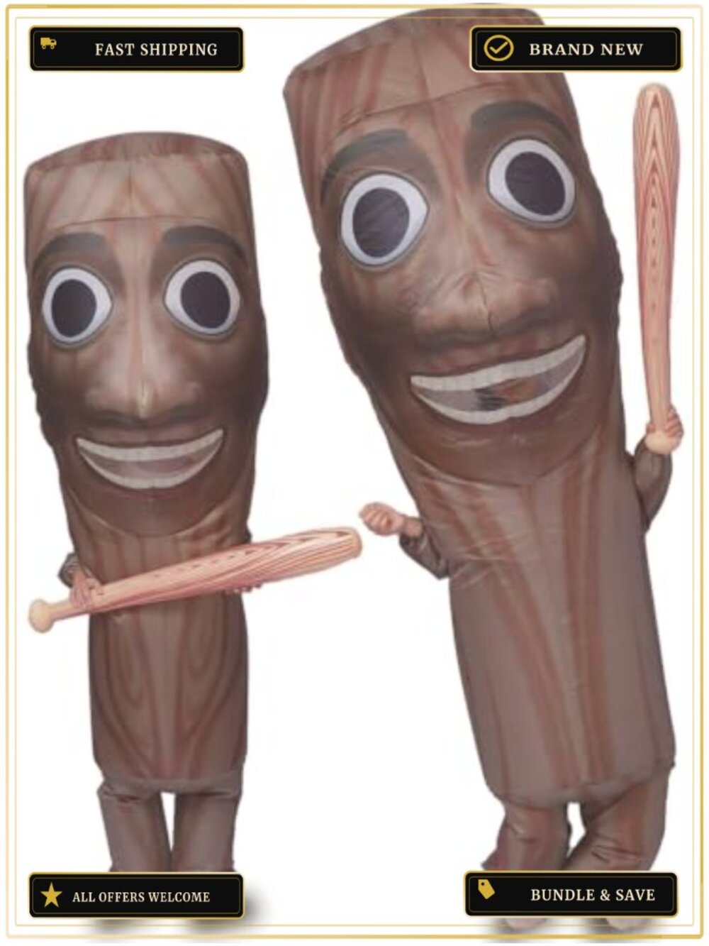 Inflatable Wooden Stick Man Costume Halloween Cosplay Adult